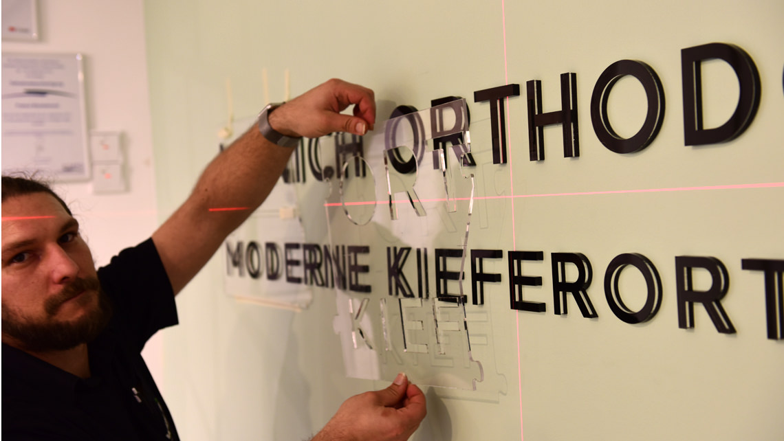 Acrylic letters in a practice