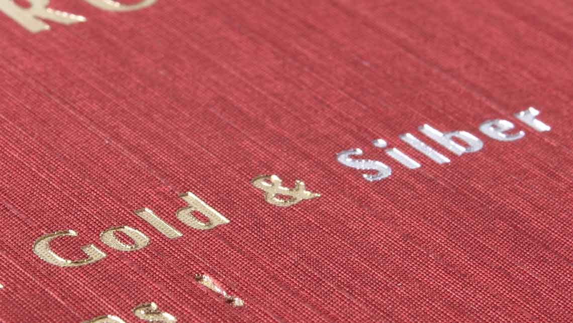 Hot foil stamping in gold and silver