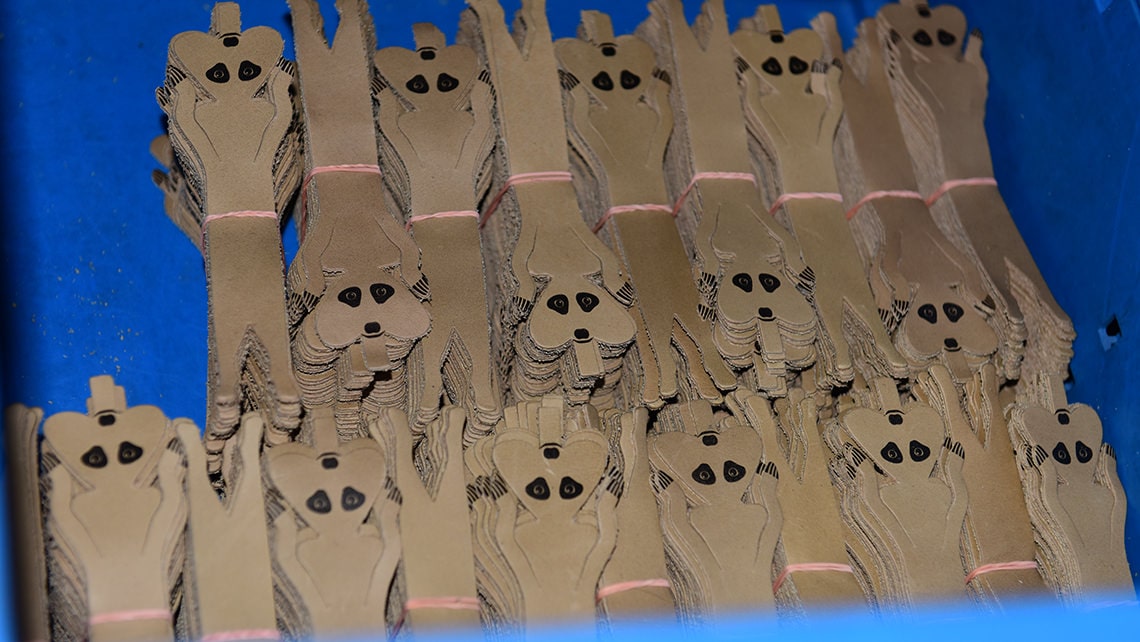 Leather bookmark with pad printing
