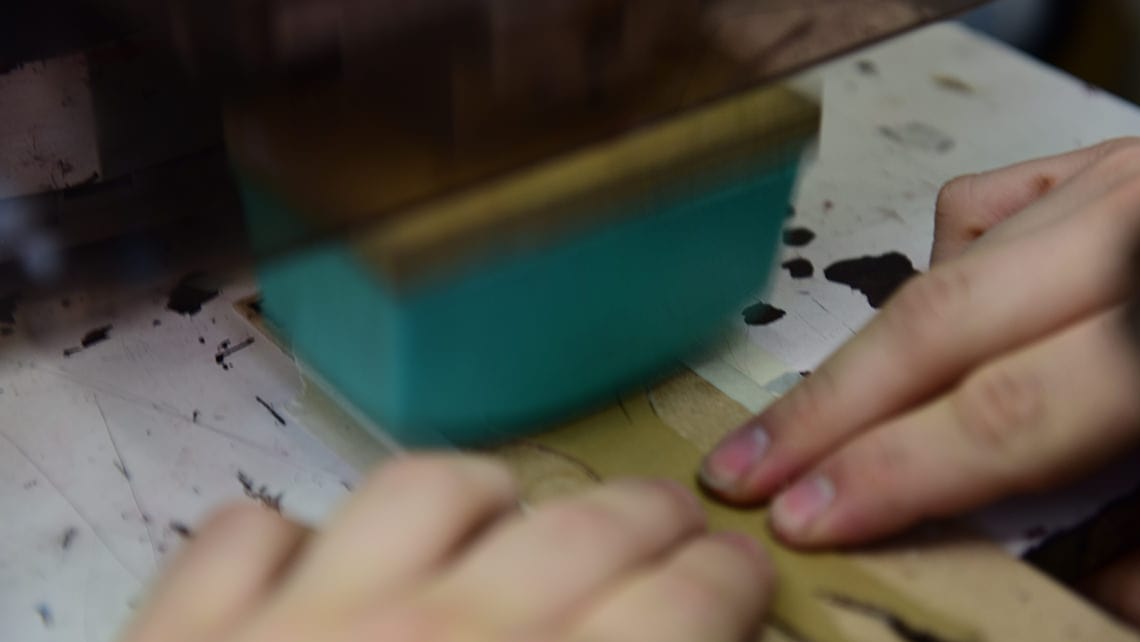 Leather bookmark with pad printing