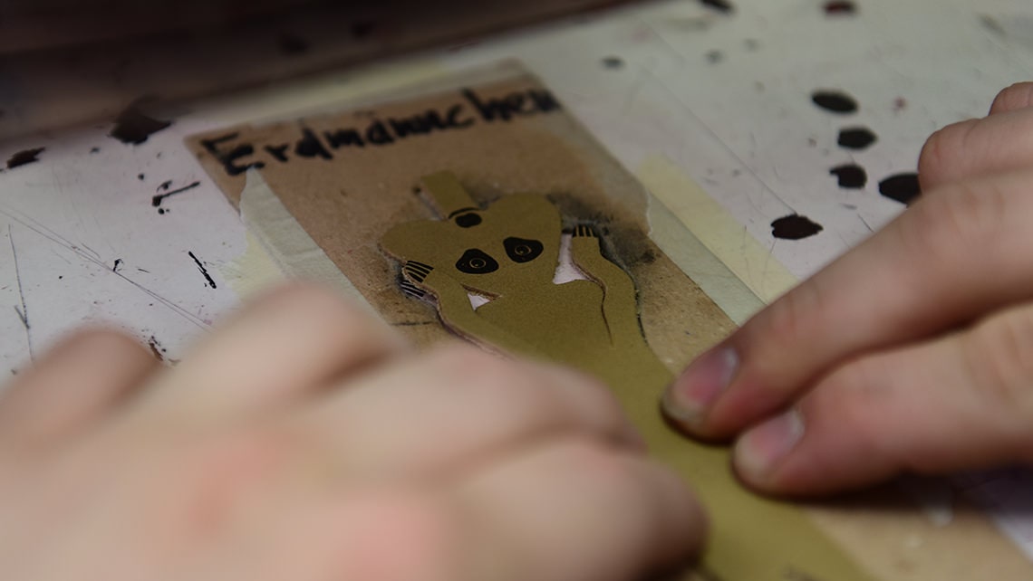 Leather bookmark with pad printing