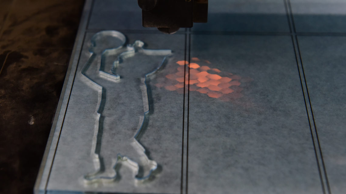 Lasering acrylic glass gnomes