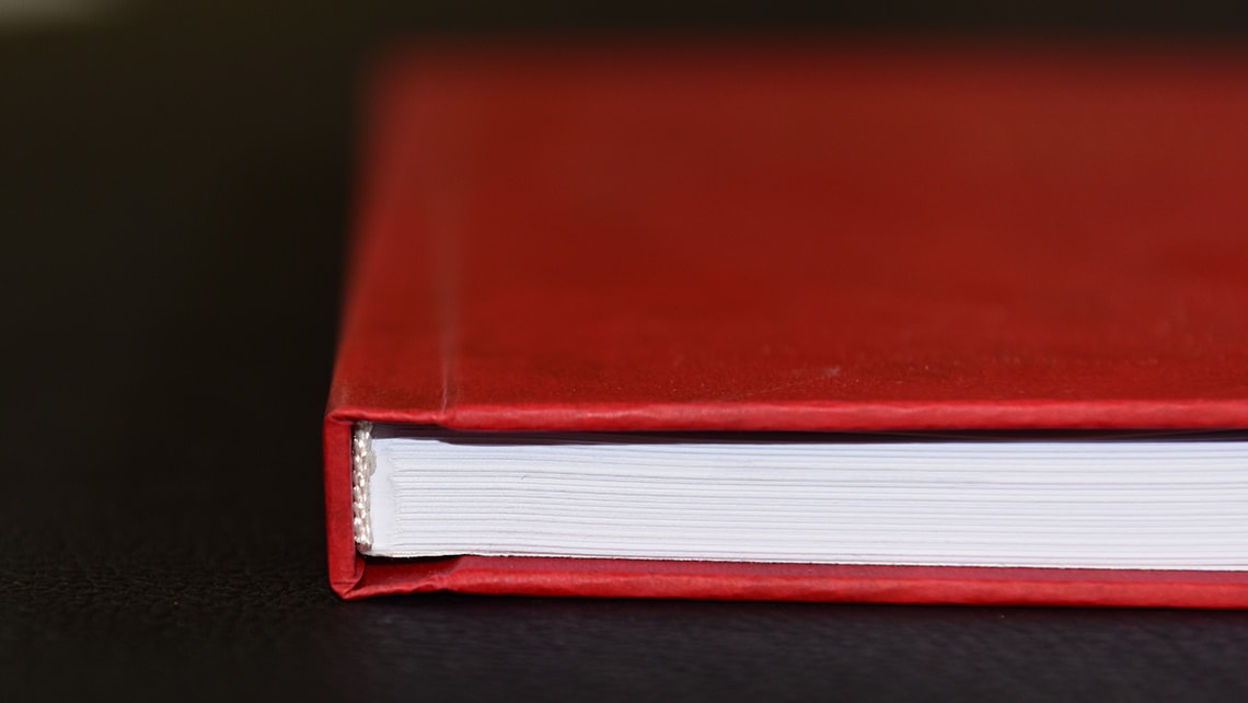 Hardcover binding built and clamped