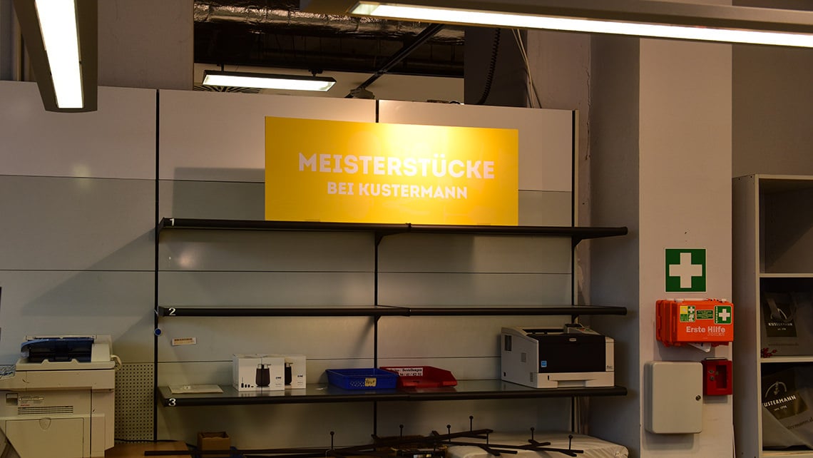 Banners and stickers at Kustermann