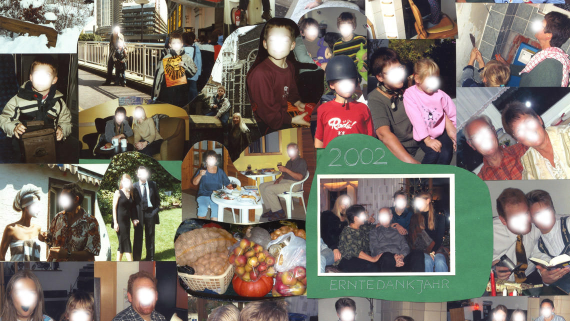 Scan photo collection behind glass