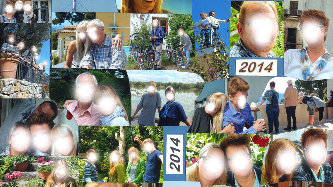 Scan photo collection behind glass