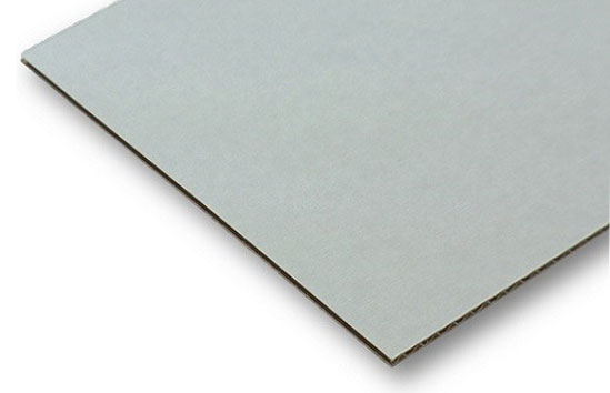Corrugated cardboard 1.5mm - white / brown core