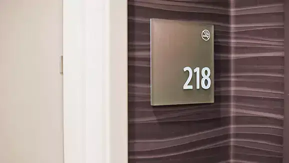 Door and company signs