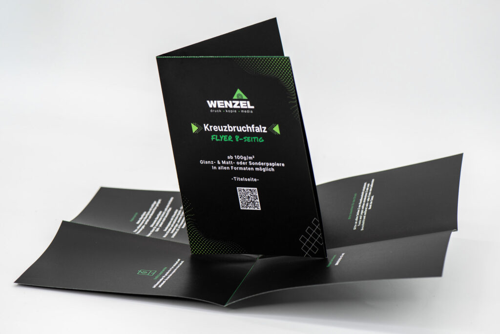 Zweibruch-Kreuzfalz Flyer Kreuzbruchfalz drucken